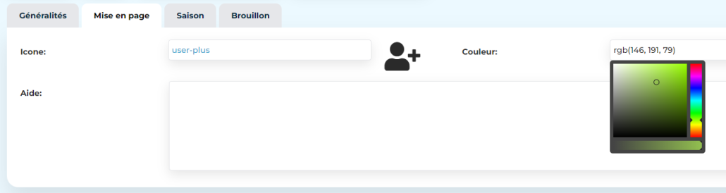 Mise en page d'un dispositif